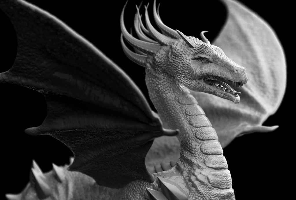 dragon_b&w